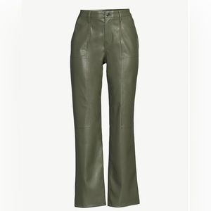 Scoop | Women’s Faux Leather Straight Pants